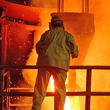 Steel foundry at work