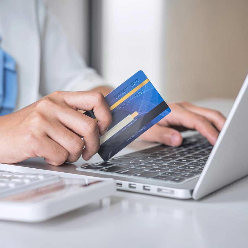 Spending money online with a credit card